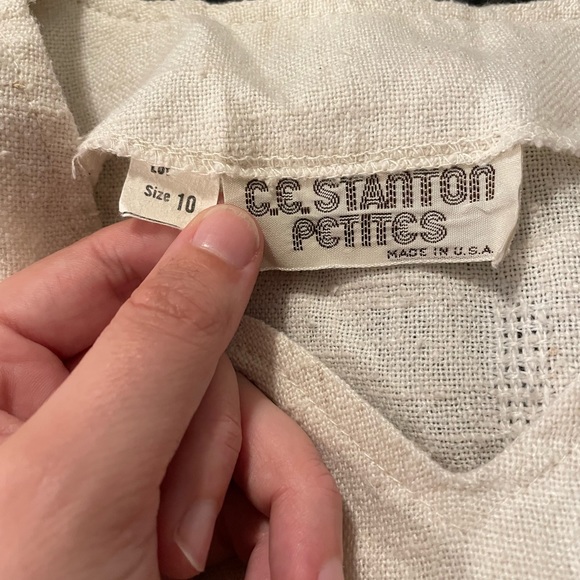 Vintage 1970s cropped linen top with button detailing - Picture 3 of 4